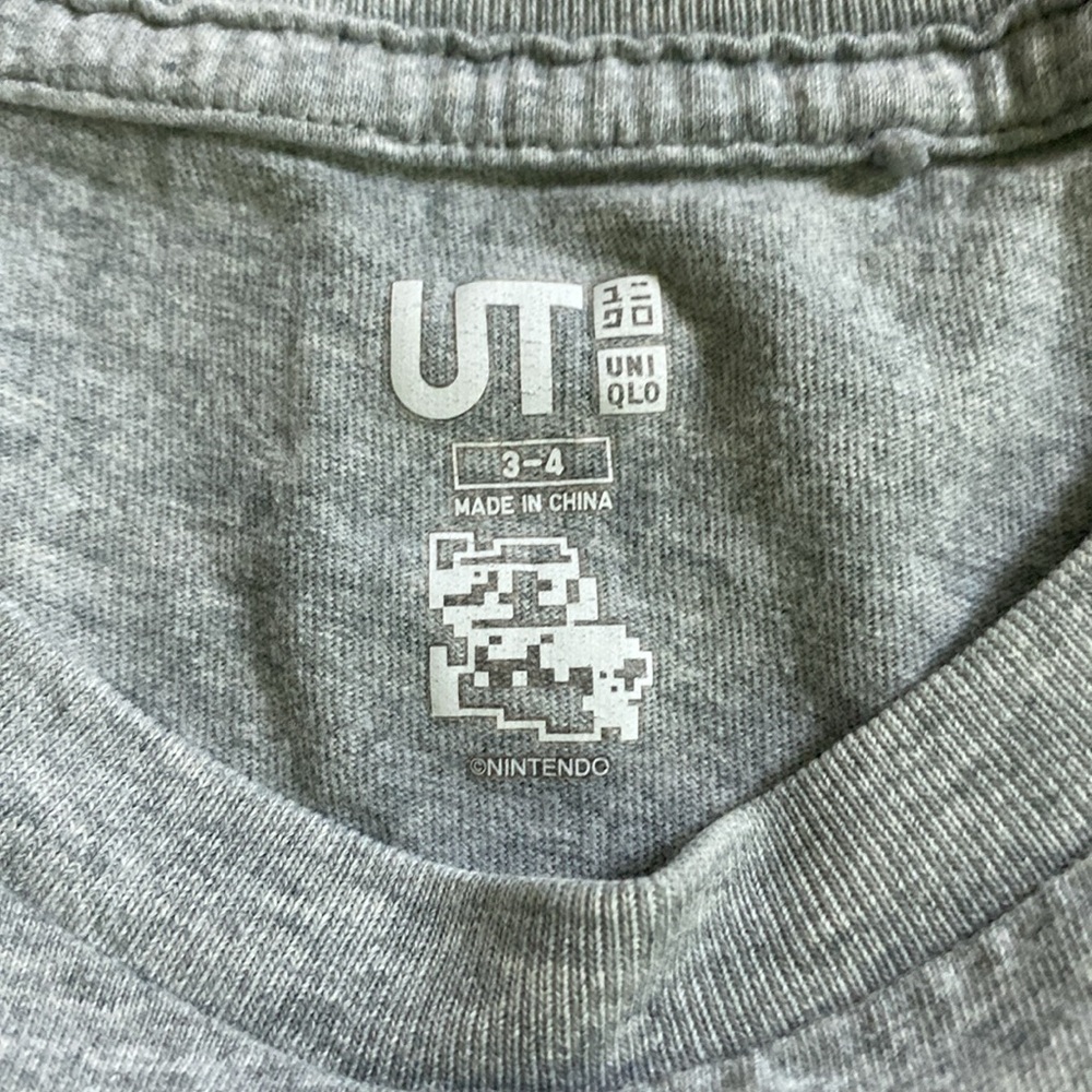 UNIQLO Kids Grey Donkey Kong cotton shirt size 3-4T - Picture 3 of 5